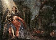 Paolo  Veronese Christ in the Garden Supported by an Angel Spain oil painting artist